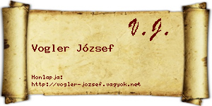 Vogler József névjegykártya